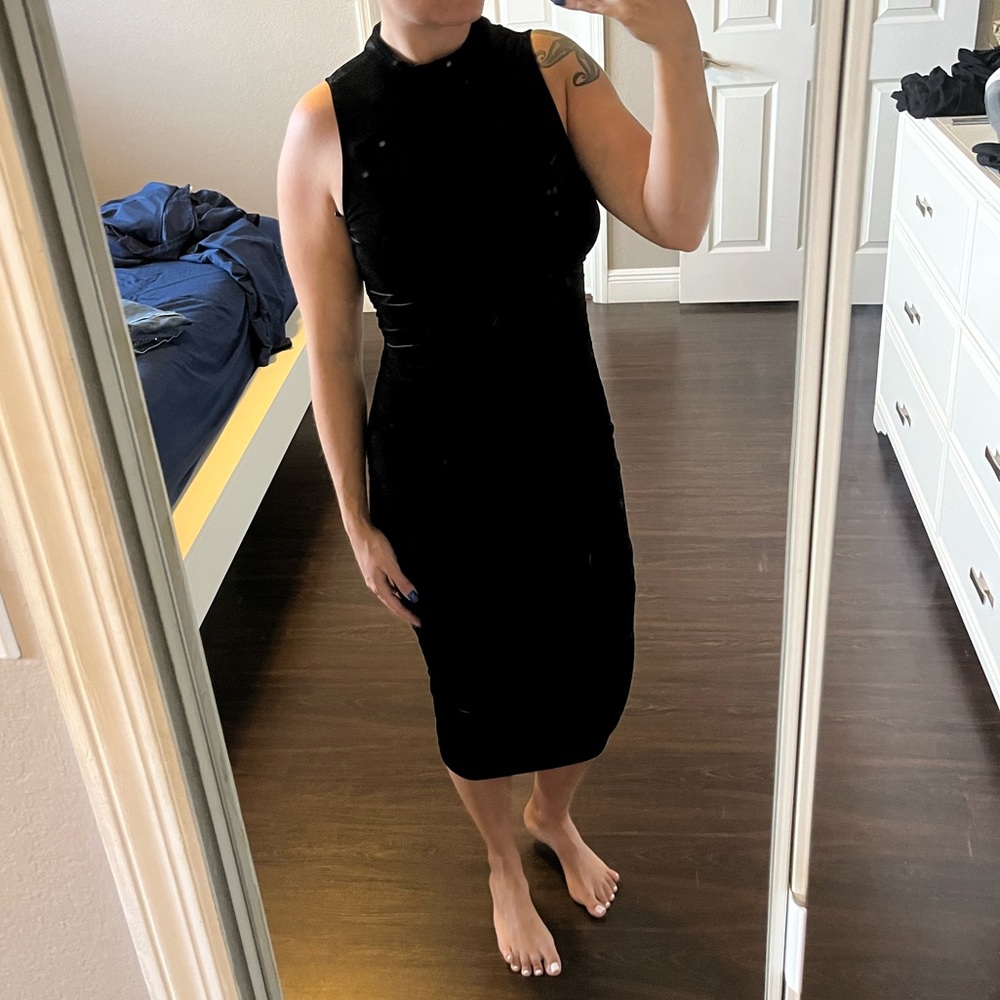 NWT - Black Suede Bodycon Dress